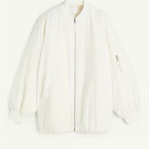 H&M Oversized Cream Bomber Jacket